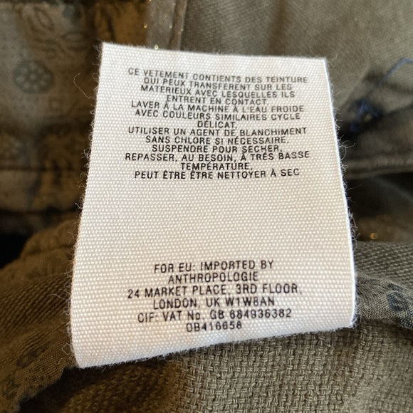 Hei Hei by Anthropologie Olive Green Denim Utility Button Front Jacket 3050 - Picture 10 of 10